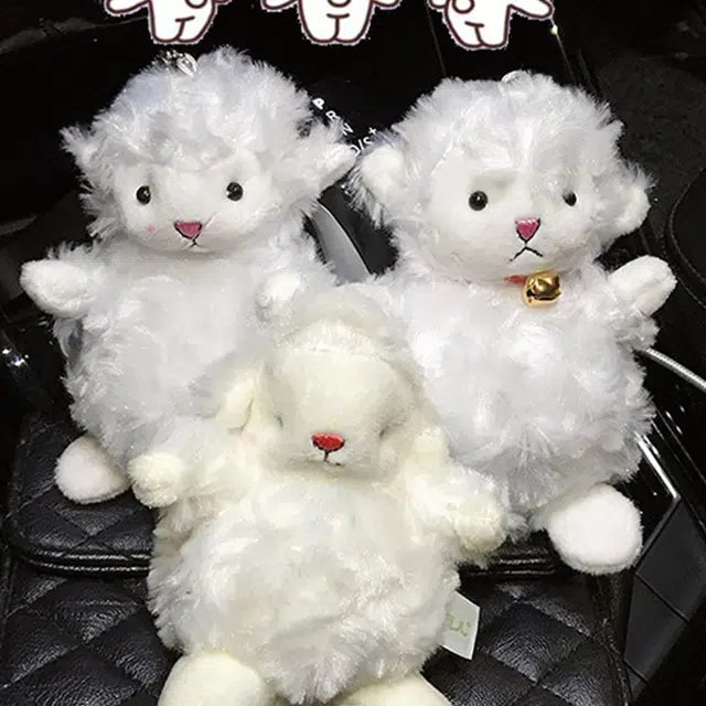 玄唐 可爱绵羊毛绒钥匙链玩偶公仔包包卡通挂饰娃娃钥匙扣 聚酯纤维 挂件 男女同款情侣款