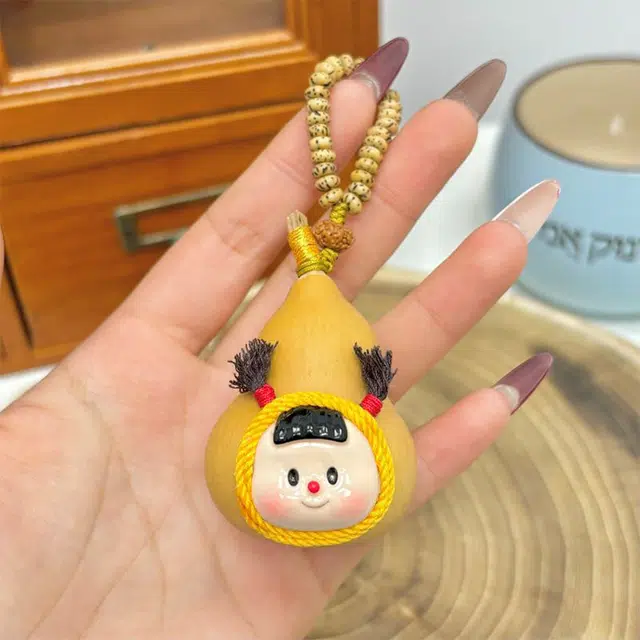 玄唐 可爱文玩雕刻萌娃卡通手机链盘玩饰品包包吊坠#好运 葫芦 挂件 男女同款情侣款