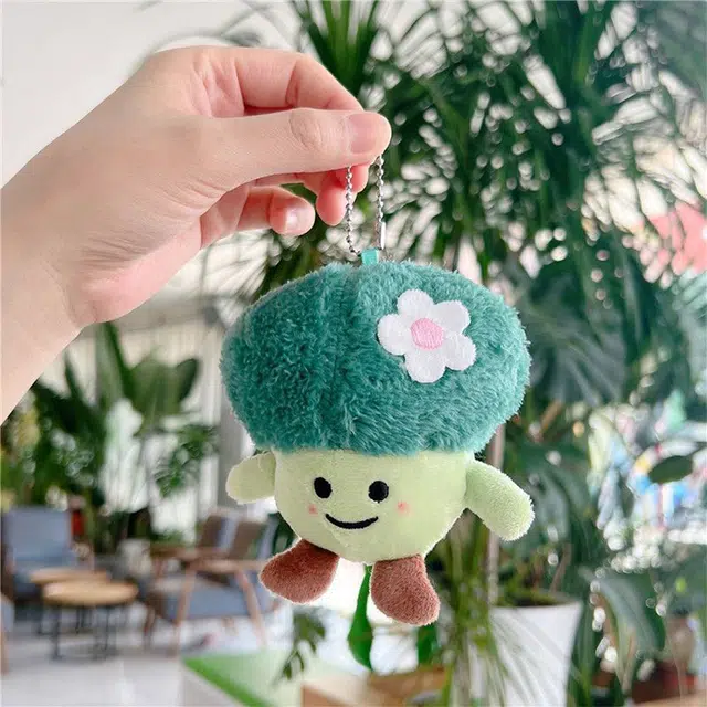 玄唐 西兰花玉米仿蔬菜毛绒玩具钥匙扣可爱娃娃包包配饰 聚酯纤维 挂件 男女同款情侣款