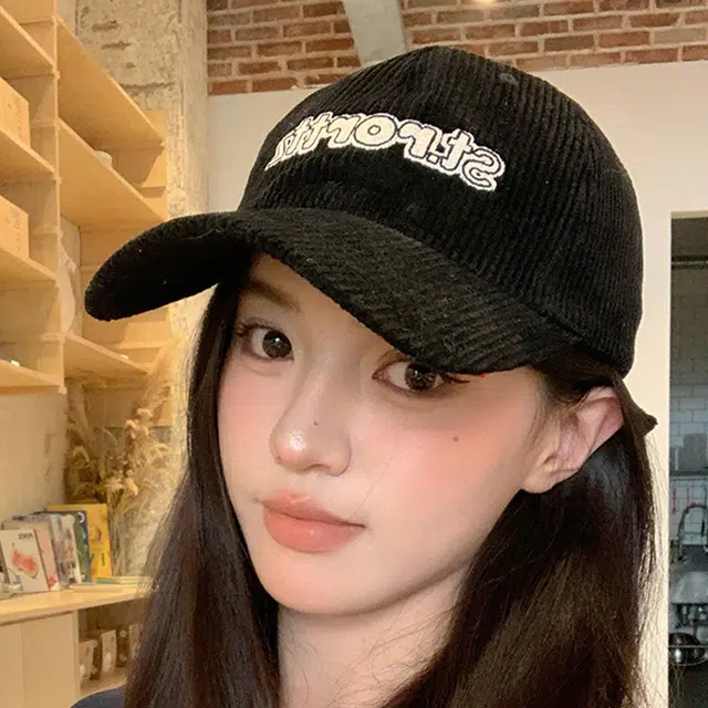 玄唐 可爱小恐龙刺绣字母户外出行休闲百搭遮阳防晒大头围显脸小 灯芯绒 鸭舌帽 男女同款情侣款