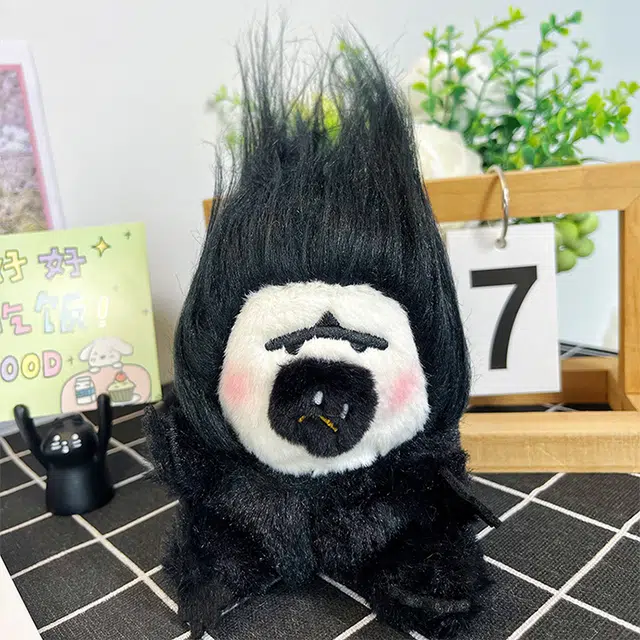 玄唐  潦草炸毛白面僧面猴杜杜毛绒玩具钥匙扣丑萌公仔包包 聚酯纤维 挂件 男女同款情侣款