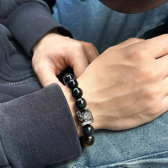 玄唐 国潮纳福八方来财#好运 黑曜石 手串 男女同款情侣款