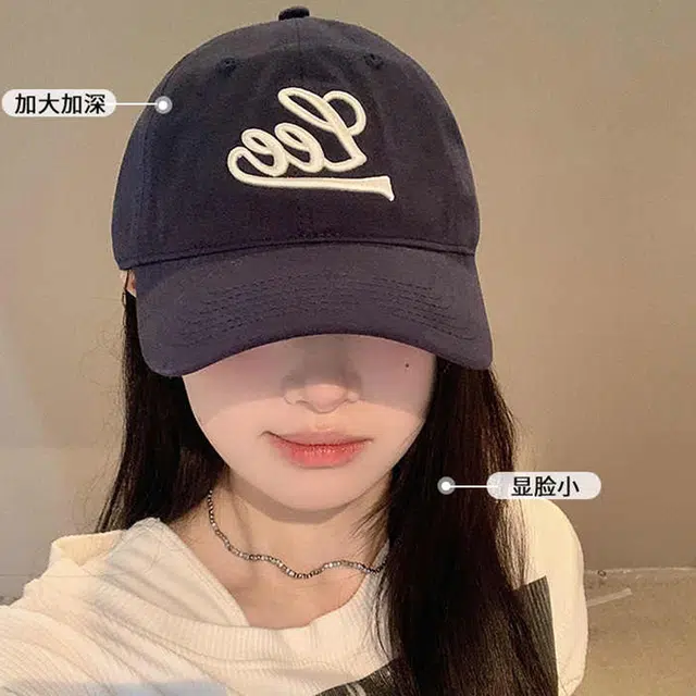 玄唐 时尚字母刺绣软顶简约春夏季学生户外出行防晒遮阳运动风休闲百搭大头围显脸小 棉 鸭舌帽 男女同款情侣款