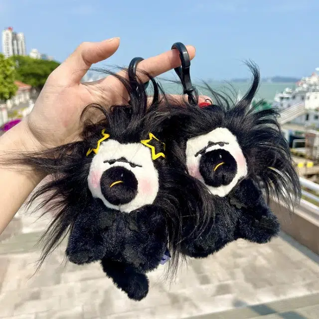 玄唐  潦草炸毛白面僧面猴杜杜毛绒玩具钥匙扣丑萌公仔包包 聚酯纤维 挂件 男女同款情侣款