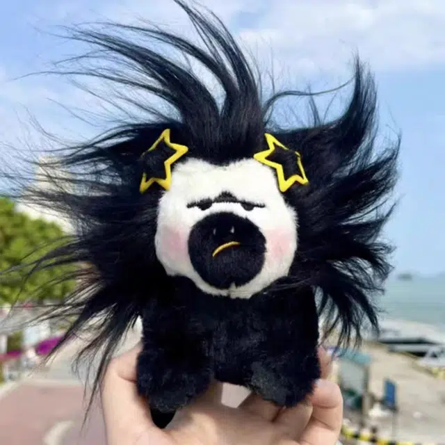 玄唐  潦草炸毛白面僧面猴杜杜毛绒玩具钥匙扣丑萌公仔包包 聚酯纤维 挂件 男女同款情侣款