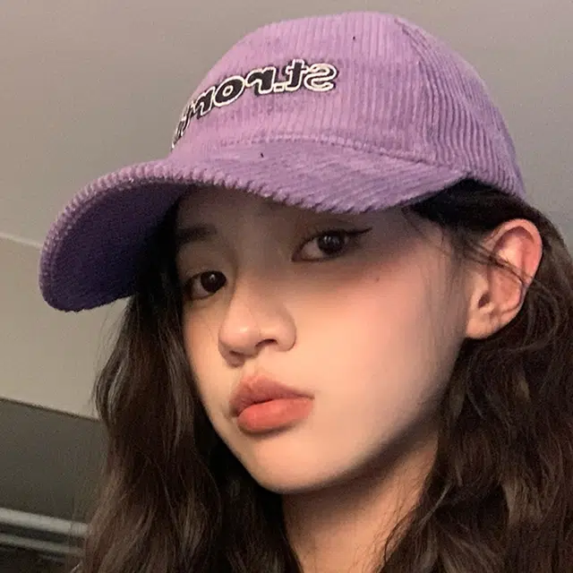 玄唐 可爱小恐龙刺绣字母户外出行休闲百搭遮阳防晒大头围显脸小 灯芯绒 鸭舌帽 男女同款情侣款