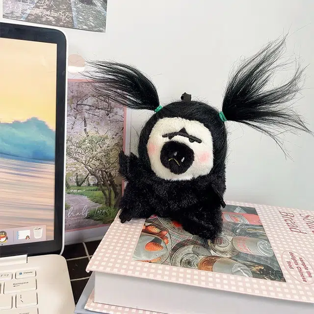 玄唐  潦草炸毛白面僧面猴杜杜毛绒玩具钥匙扣丑萌公仔包包 聚酯纤维 挂件 男女同款情侣款