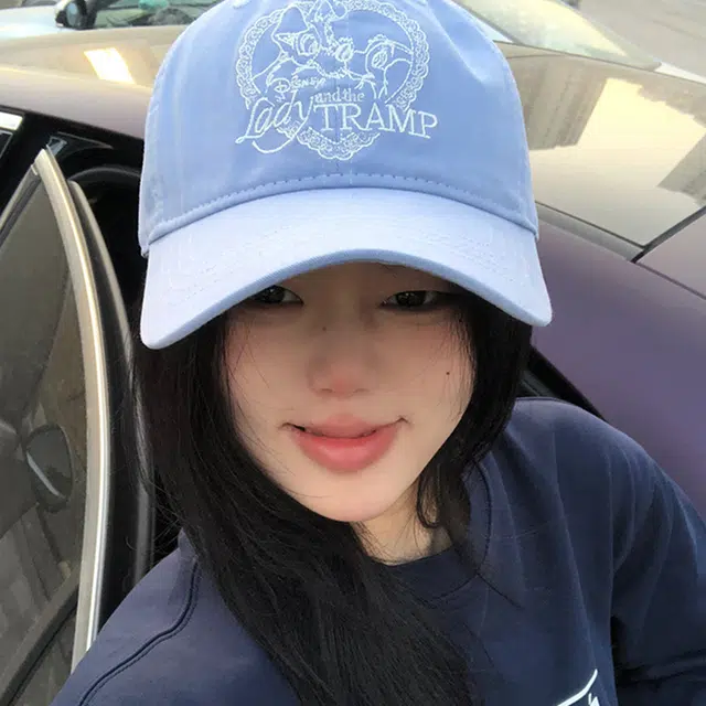 玄唐 爱心小狗刺绣休闲软顶户外出行运动风防晒遮阳时尚百搭大头围显脸小 棉 鸭舌帽 男女同款情侣款