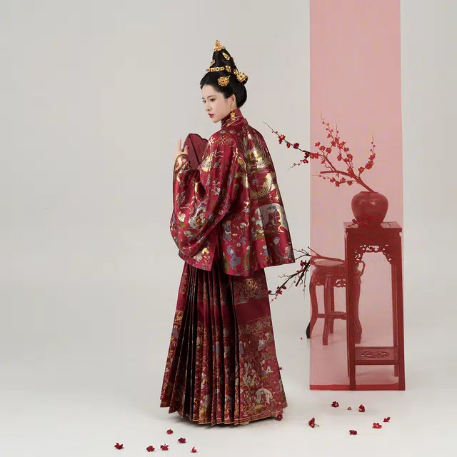 织造司 [永永其祥] 华彩东方秀款方领袄子对襟衫马面裙红色订婚服敬酒服汉服 女款