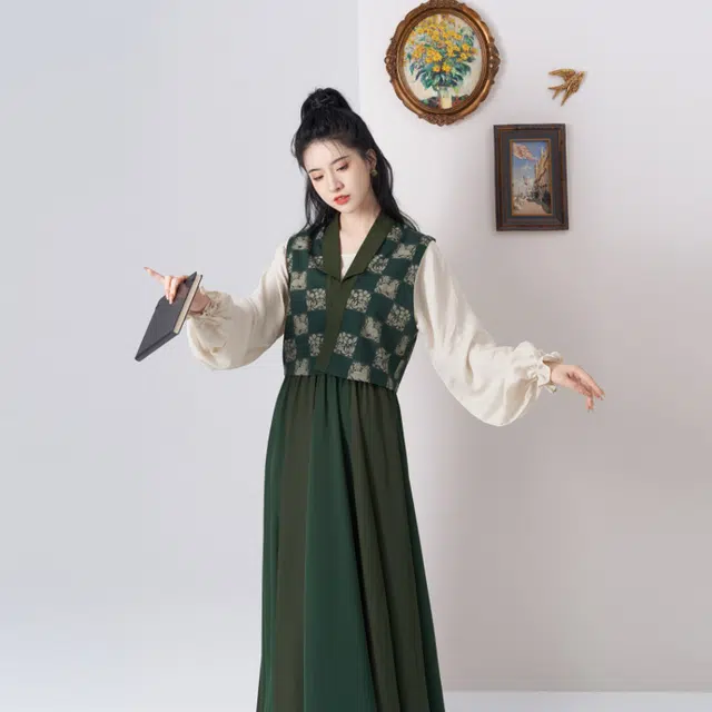 百纳织造司原创唐制汉服唐褙子套头圆领衫改良八破裙显高显瘦夏季