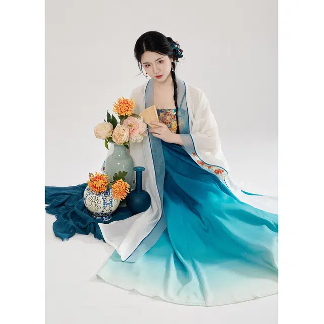 织造司 原创国风汉元素改良褙子妆花织金齐胸吊带连衣裙汉服 女款