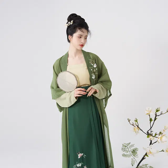 点茶织造司原创宋制汉服长干寺飞机袖改良宋抹横罗绣花百迭裙日常