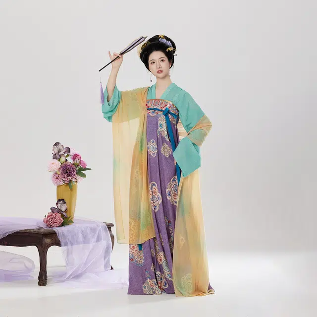织造司 盛风华拼接齐胸雪纺披帛汉服 女款