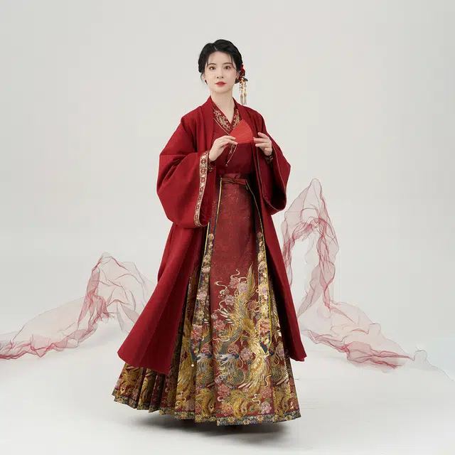 织造司 锦凤红色婚服、敬酒服寓意龙凤呈祥汉服 女款