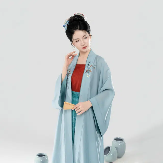 织造司 冰心壶日常宋制轻褙子宋抹吊带一片式半身百褶裙汉服 女款
