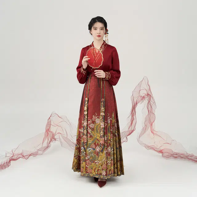 织造司 锦凤红色婚服、敬酒服寓意龙凤呈祥汉服 女款