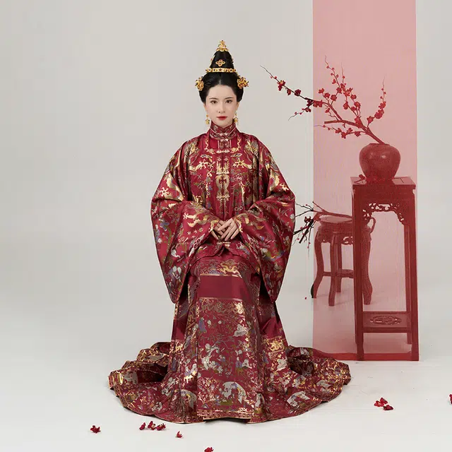 织造司 [永永其祥] 华彩东方秀款方领袄子对襟衫马面裙红色订婚服敬酒服汉服 女款