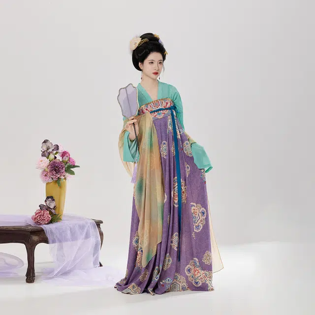 织造司 盛风华拼接齐胸雪纺披帛汉服 女款