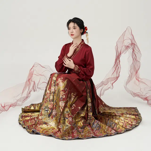 织造司 锦凤红色婚服、敬酒服寓意龙凤呈祥汉服 女款