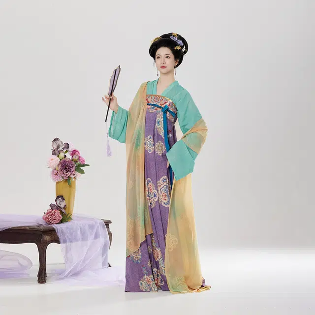 织造司 盛风华拼接齐胸雪纺披帛汉服 女款