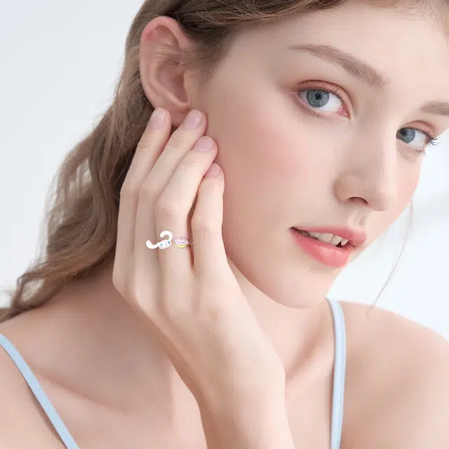 潮色绘 玉桂狗 三丽鸥小众设计开口可调节设计大耳狗联名 铜 戒指 女款
