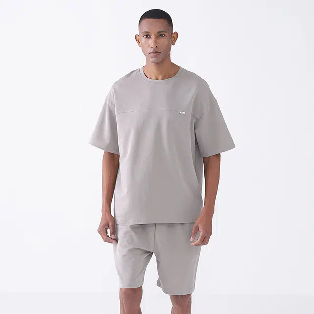 潞优野 短袖薄款简约宽松可外穿家居服夏季睡衣套装 男款