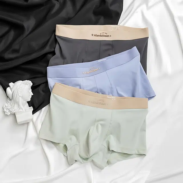 潞优野 高级感经典秋季纯棉透气裤生四角裤欧若风平角内裤 男款