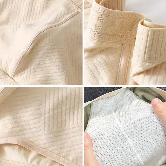 潞优野 高级感肌理纯棉男士裤男裤头男式运动短裤潮平角内裤 男款