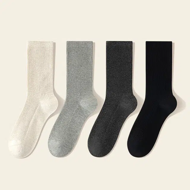 潞优野 抑菌防臭抗起球舒适透气新疆棉百搭堆堆袜修饰腿型四季款中筒袜 女款