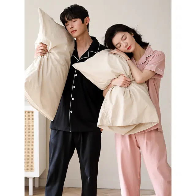 潞优野 凉感休闲短袖长裤家居服开衫睡衣套装 男款 黑色