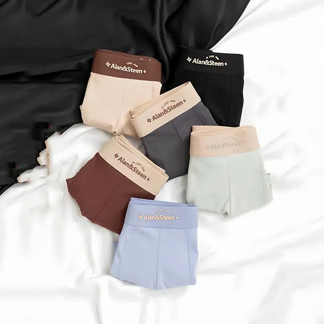 潞优野 高级感经典秋季纯棉透气裤生四角裤欧若风平角内裤 男款