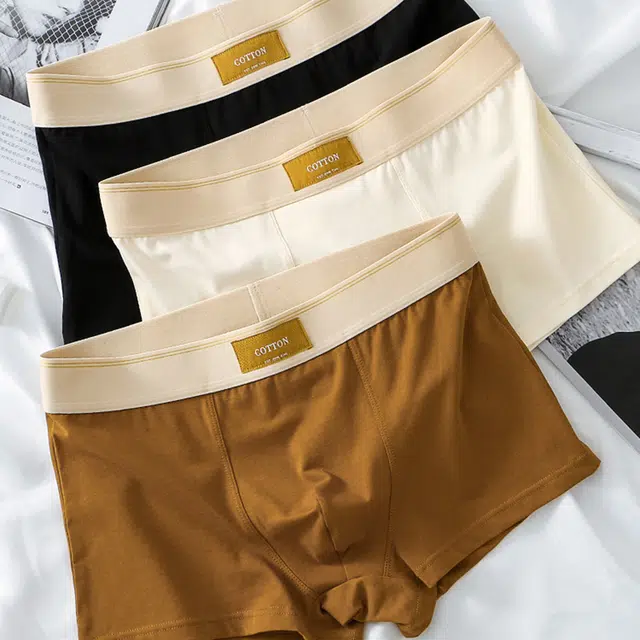 潞优野 高级感纯棉男士男生日系裤头男式短裤裤衩平角内裤 男款