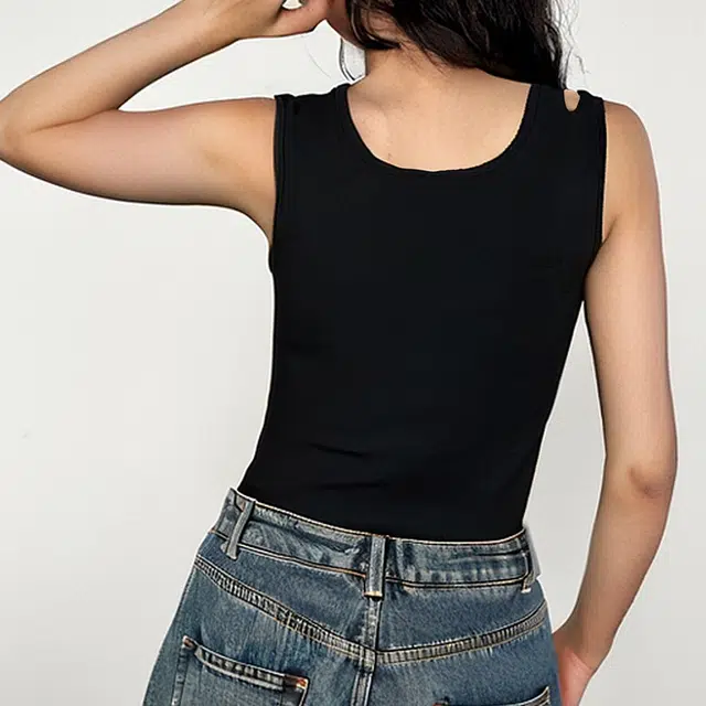 潞优野 带胸垫一体短款不对称挂脖吊带女夏季时尚外穿百搭背心 女款