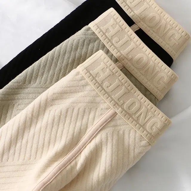 潞优野 高级感肌理纯棉男士裤男裤头男式运动短裤潮平角内裤 男款