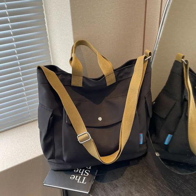 雅鹿 简约百搭出行托特包通勤 帆布 帆布单肩包 女款 黑色/米白/棕色/绿色