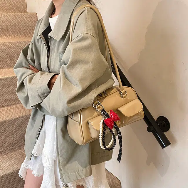 雅鹿 拉链闭合设计 时尚通勤复古 手提单肩包 常规 女款 多色