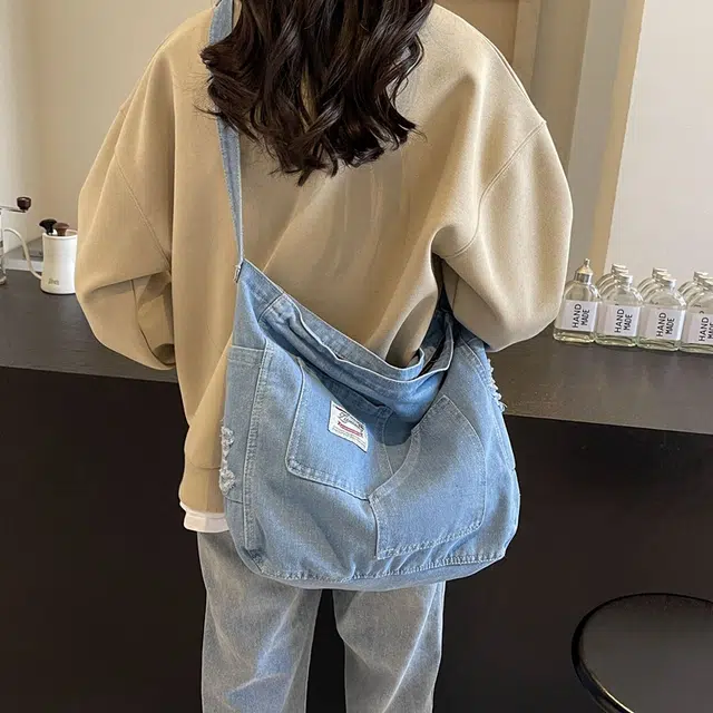 雅鹿 简约轻便通勤休闲百搭 牛仔布 单肩包 女款 黑色/浅蓝色/深蓝色