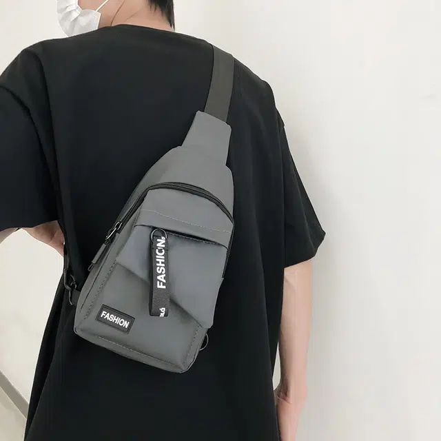 雅鹿 拉链开合休闲简约 尼龙 胸包斜挎包 男款 迷彩蓝/迷彩黑/灰色/黑色/蓝色
