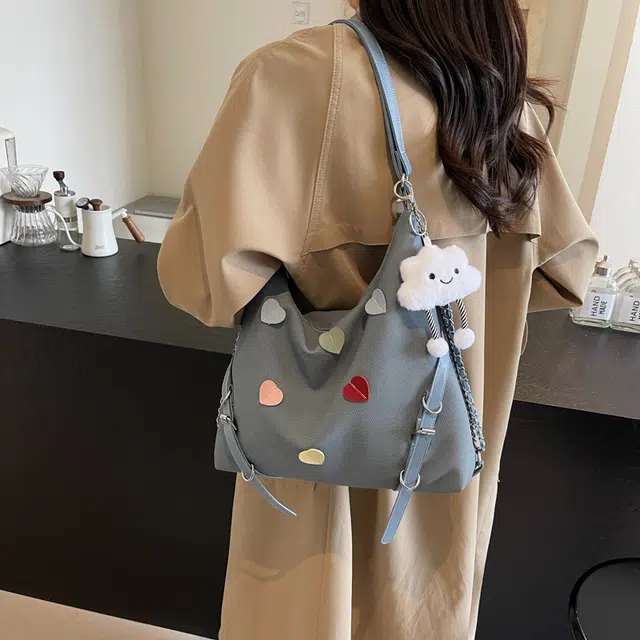 雅鹿 小众休闲简约日常通勤时尚百搭 布 单肩包 女款 黑色/米白色/蓝色/卡其色