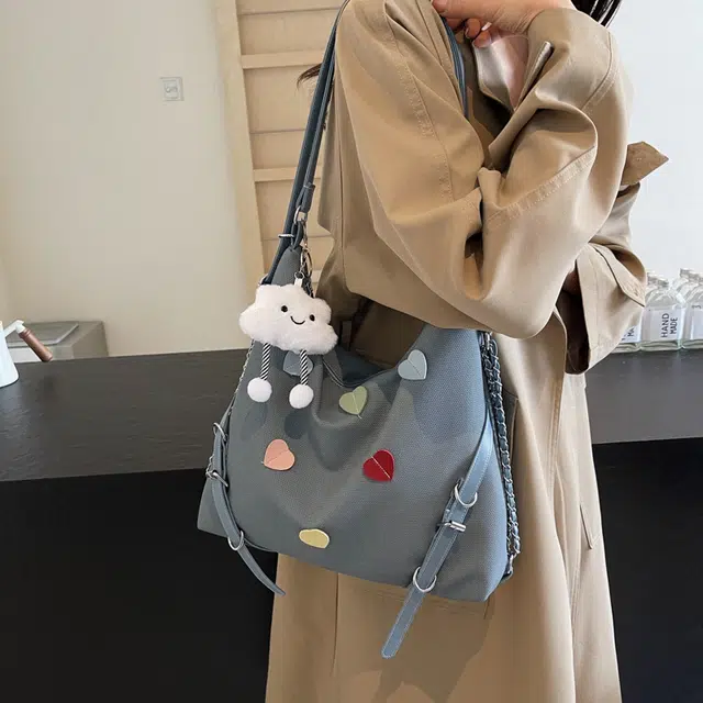 雅鹿 小众休闲简约日常通勤时尚百搭 布 单肩包 女款 黑色/米白色/蓝色/卡其色