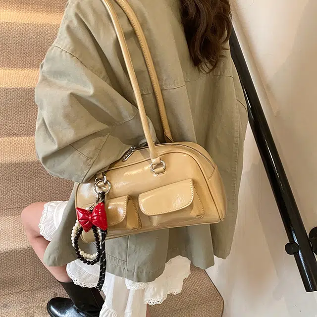 雅鹿 拉链闭合设计 时尚通勤复古 手提单肩包 常规 女款 多色
