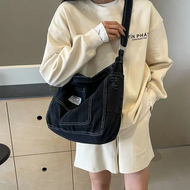 雅鹿 简约轻便通勤休闲百搭 牛仔布 单肩包 女款 黑色/浅蓝色/深蓝色