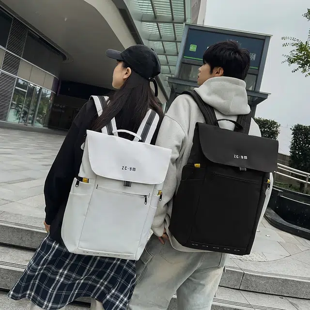 雅鹿 拉链闭合设计时尚通勤大容量 皮膜 双肩包 男女同款情侣款 多色