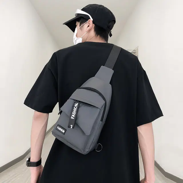 雅鹿 拉链开合休闲简约 尼龙 胸包斜挎包 男款 迷彩蓝/迷彩黑/灰色/黑色/蓝色