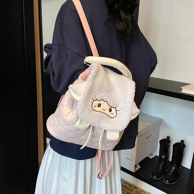 雅鹿 可爱卡通多功能 棉 双肩包 常规 女款 多色