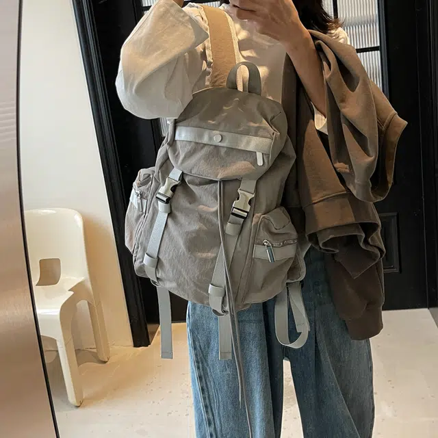 雅鹿 设计单肩多功能休闲潮流外出背包时尚简约高端大气大容量通勤 布 双肩包 女款 多色