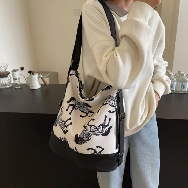 雅鹿 高颜值通勤百搭休闲 布 托特包斜挎单肩包 女款 多色