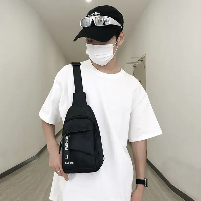 雅鹿 拉链开合休闲简约 尼龙 胸包斜挎包 男款 迷彩蓝/迷彩黑/灰色/黑色/蓝色