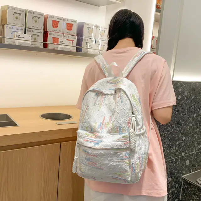 雅鹿 大容量主袋 织物 双肩包 女款 黑色/紫色/黄色/白色/粉色