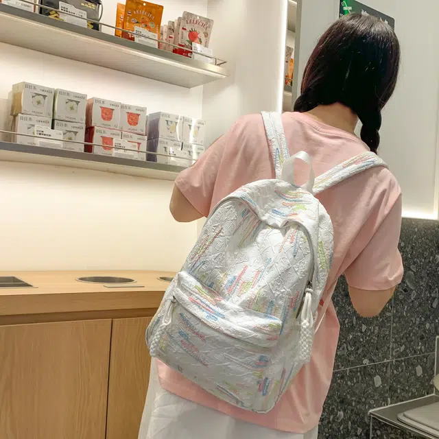 雅鹿 大容量主袋 织物 双肩包 女款 黑色/紫色/黄色/白色/粉色